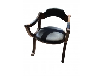 Early Drexel Black Cushioned Wooden Arm Chair