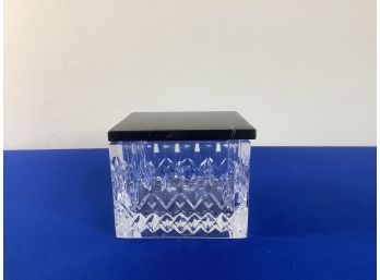 Square Cut Crystal Box With Marble Lid
