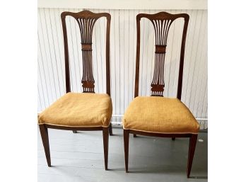 Pair Of English Art Nouveau Inlaid Wooden Chairs Circa 1900 (Lot 1 Of 2)