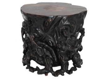 Antique Asian  Ebony Wood Tree Root Stand