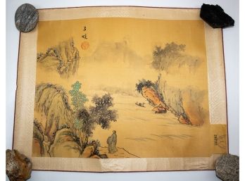 Vintage Asian Artwork Scroll Signed