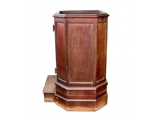Antique French Walnut Witness Stand/ Pulpit  27'W X 33 1/2'D  X 49'L