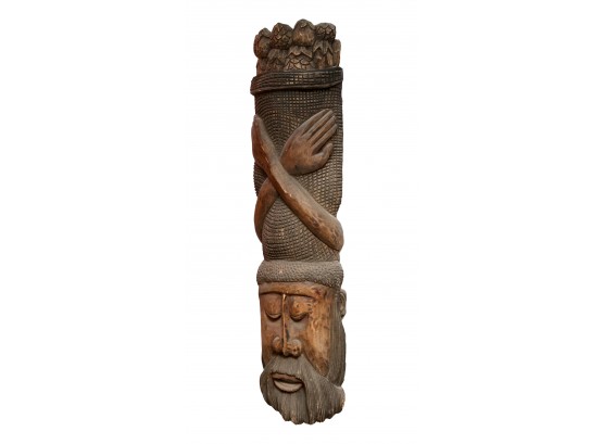 Hand Carved Wood (Probably Balsa) Totem Sculpted Art Work