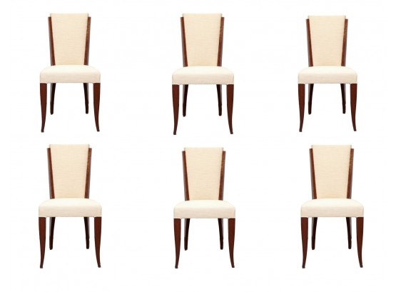Set Of 6 French  1930's Art Deco Chairs  Purchased In Porte De Clignancourt,  Paris