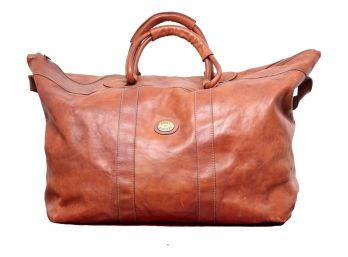 Robe Di Firenze  Italian Leather Carry All Travel Tote Bag With Shoulder Strap