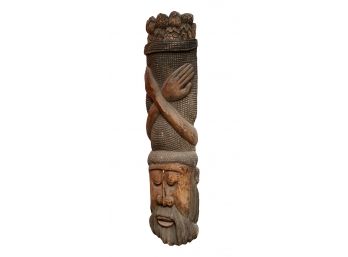 Hand Carved Wood (Probably Balsa) Totem Sculpted Art Work