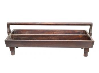 An Antique Carpenter's Elongated Wood Toolbox