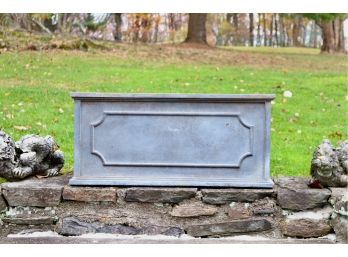Classically Inspired Rectangular Resin Planter With Cut Out Corner Relief Molding