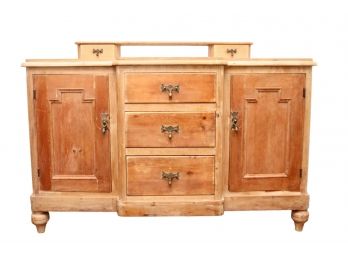 Pine Dresser Hutch Cabinet  With Three Drawer And Two Ziggurat Panel Doors