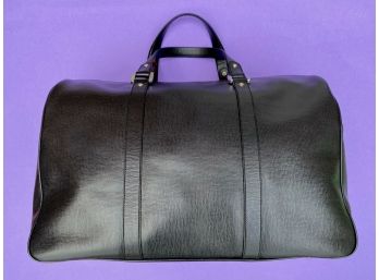 Gorgeous $850 Retail DAVIDOFF Black Leather Carry On / Travel / Overnight Bag - BRAND NEW - Incredible !