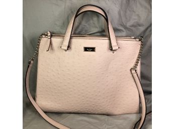 Lovely KATE SPADE Ostrich Leather Bag - Pale Pink Color - Rigid Sides - Fantastic Piece / Fantastic Condition
