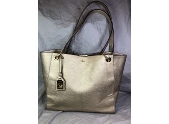 Fantastic RALPH LAUREN / POLO Metallic Leather $399 Retail Price - Beautiful Bag - Great Condition - Nice Gift