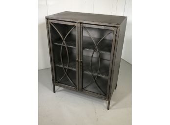 2 OF 2 Fantastic Modern / Industrial Metal Cabinet / Bookcase - Great Patina - Nice Clean Modern Look !