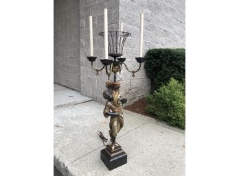 Fantastic Vintage Blackamoor Lamp VERY TALL PIECE - Its FOUR FEET Tall ! - Great Paint And Great Condition