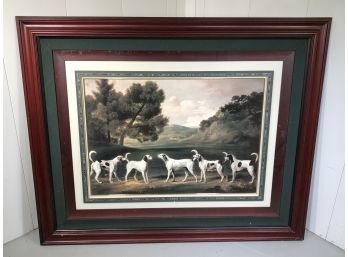 Huge Vintage Style Print Of Dogs VERY LARGE - 4.3 Feet By 3.5 Feet - Great Frame - Good Colors - Nice Print !