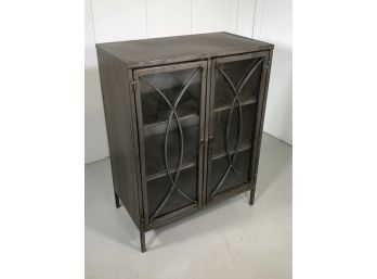 1 OF 2 Fantastic Modern / Industrial Metal Cabinet / Bookcase - Great Patina - Nice Clean Modern Look !