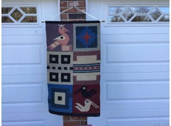 Hand Woven Colorful Wall Hanging With Southwestern Flair