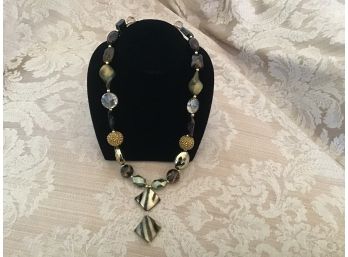 Bead Necklace With Drop - Lot #20