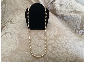 Vintage Hand Knotted Faux Pearl Necklace - Lot #14