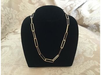 Gold Tone Paper Clip Necklace - Lot #3