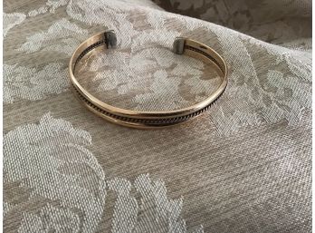 Gold Filled And Silver Braided Cuff - Lot #49