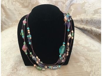 Multi Strand And Multicolored Necklace - Lot #34