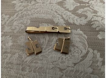 Gold Filled Trio Including Tie Clip And Cuff Links - Lot #16