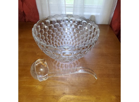 Bubble Glass Vintage Punch Bowl Set With Glasses And Ladle