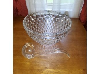 Bubble Glass Vintage Punch Bowl Set With Glasses And Ladle