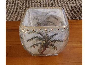 Beautiful Flower Pot With Palm Tree Design