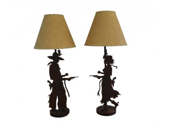 Amazing Pair Of Lamps By Western Iron Workings
