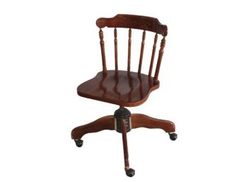 Stunning Wooden Carved Desk Chair On Castors