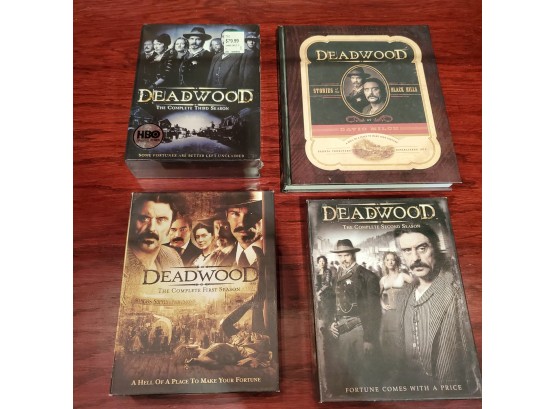 DEADWOOD DVD Sets- Full Seasons 1, 2 & 3. Plus HC Book By David Milch