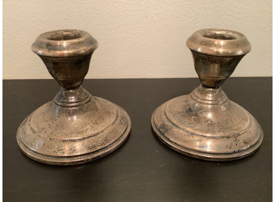 Vintage Weighted Sterling Silver Candle Holders