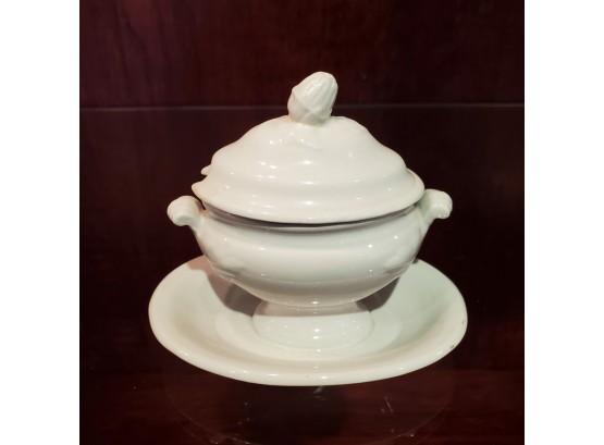 Way Too Cute Vintage Ironstone Miniature Covered Soup Tureen & Oval Platter
