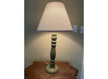 Lovely Green Lamp With Ivory Lamp Shade
