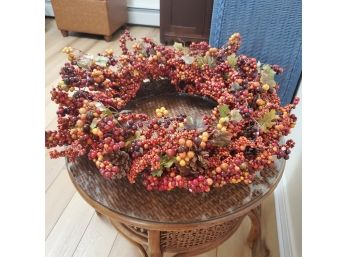 Stunning Colors In This 24' Berry & Pinecone Holiday Decor Wreath