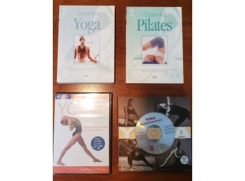 Four Yoga & Pilates- The Essential Yoga & Pilates DVDs, Yoga For Beginners DVD, Yoga Relation Book & Music CD