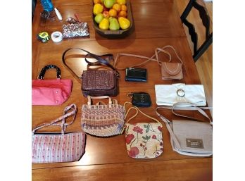 Lot Of Ten Purses & Wallets - Leather & Colorful Maruca, Hobo, Talbots