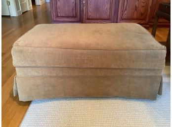 Vintage Large Upholstered Ottoman With Wheels And Interior Storage