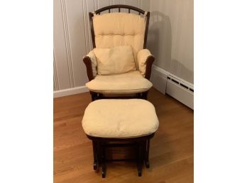 Dutailier Sleigh Glider Chair With Matching Glider Ottoman