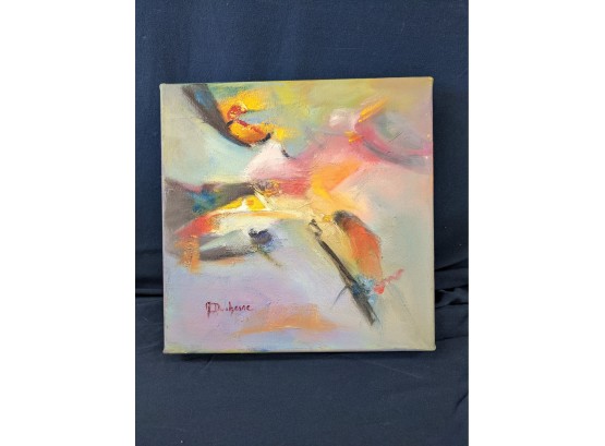 Signed Oil On Canvas Painting Signed Duchesne Or Duahesne 'Love Birds'