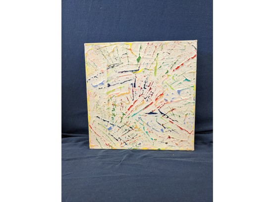 Fred Lyle Signed Acrylic On Canvas '#1 4 Square' A Burst Of Color And Movement