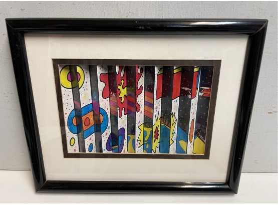 Original  Signed  Pop Art-op-art Colored Lithograph NYCity . Signed