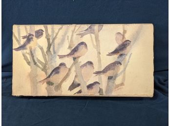 Sharon Morgio Signed Watercolor Painting Of Birds