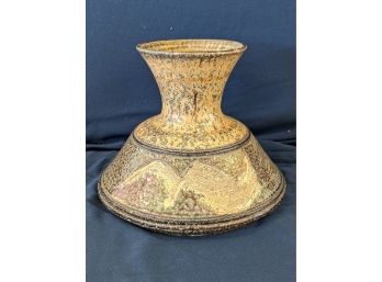 Signed 'Jackson' Or 'Jacklou' Artist Pottery Vase / Vessel Iridescent Glaze