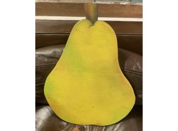 MCM Oil On Canvas Of A Pear . 20 Inches Tall 15 Inches Wide .