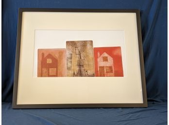 Framed And Matted Print Of Buildings Houses And Skyscrapers