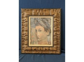 Listed Artist Robert Ritter Oil On Canvas Painting Figurative Bust