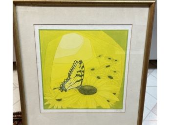 Modern Peter  Parnell . Monarch Butterfly   Pencil Signed Litho By Childrens Illustrator